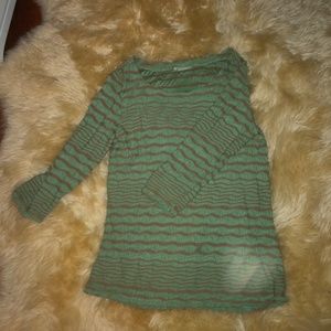 Green striped blouse